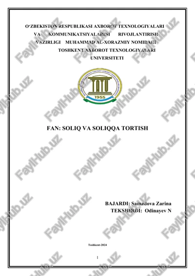 soliq va soliqqa tortish — DOCX