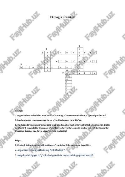 ekologik standart — DOCX