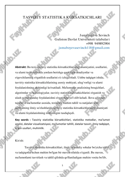 tasviriy statistika kòrsatkichlari — PDF
