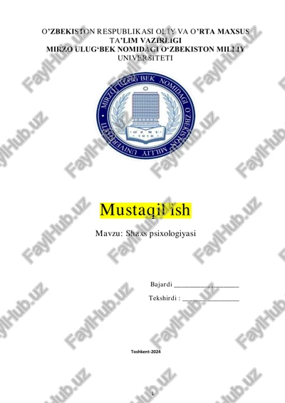 shaxs psixologiyasi — PDF