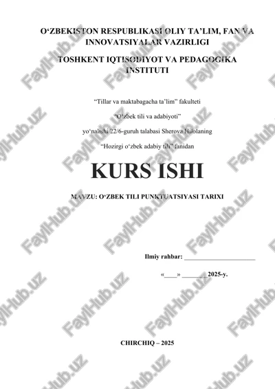 o‘zbek tili punktuatsiyasi tarixi — DOCX