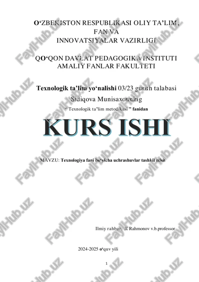 texnologik ta’lim metodikasi — PDF