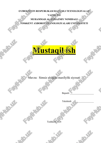 simsiz aloqada maxfiylik siyosati — DOCX