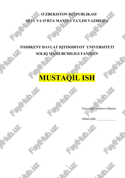 texnik-nazorat bo‘limining asosiy lavozimiy vazifalari — DOCX