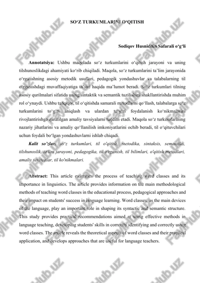 soʻz turkumlarini oʻqitish — DOCX