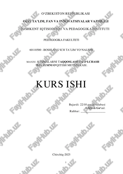 kesmalarni taqqoslash va o‘lchash — PDF