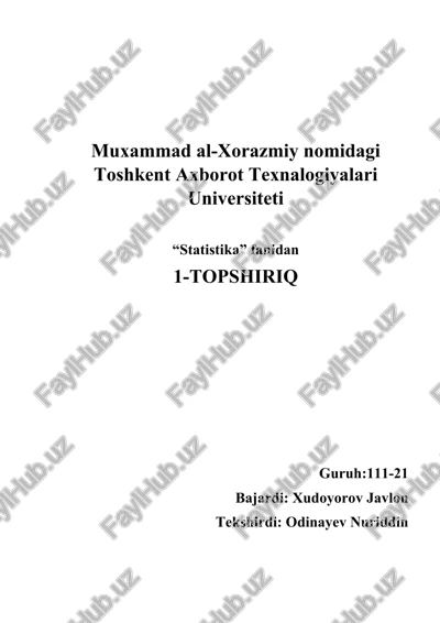 statistika 1-topshiriq — DOCX