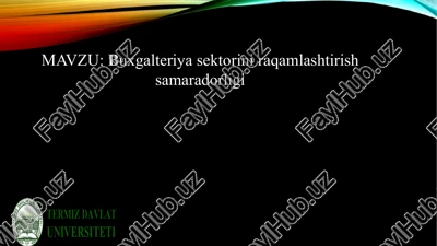 buxgalteriya sektorini raqamlashtirish samaradorligi — PPTX