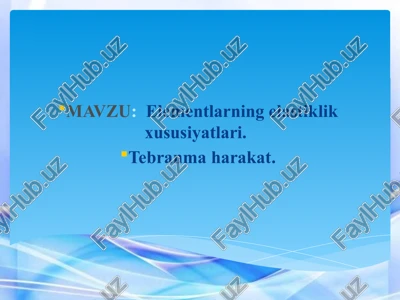elementlarning elastiklik xususiyatlari — PPTX