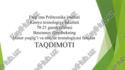 neft va neft mahsulotlarining zichligini aniqlash — PPTX