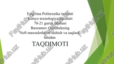 neft va gaz tashish xavfsizligi — PPTX