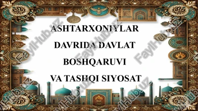 davlat boshqaruvini tashqi siyosati — PPTX