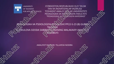 malakaviy amaliyot hisoboti — PPTX