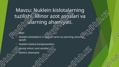 nukleinkislotalarning tuzilishi — PPTX