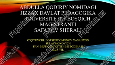 musiqa o’qitish metodikasi — PPTX