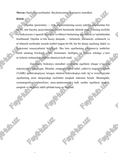 oqsil asosi tuzilmalari — DOCX