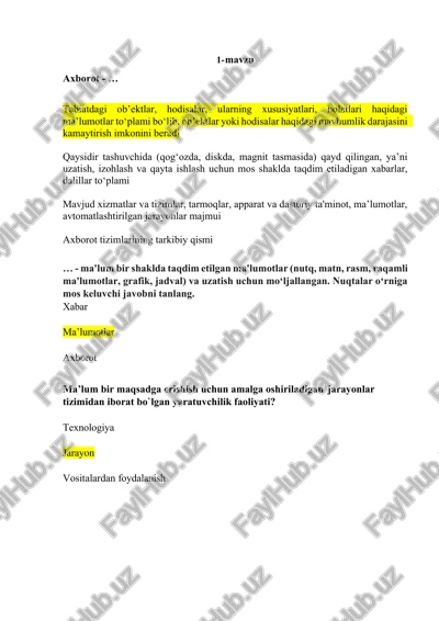 texnologiya — DOCX