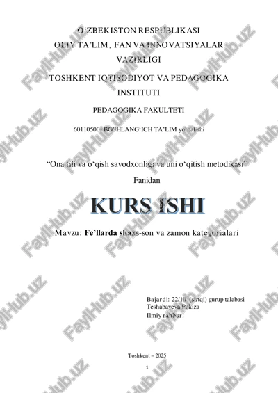 “ona tili va oʻqish savodxonligi va uni oʻqitish metodikasi” — PDF
