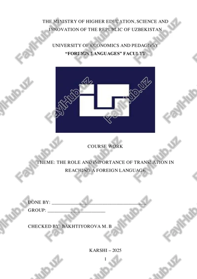 role and importance of translation in reaching a foreign language — PDF