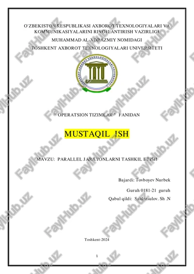parallel jarayonlarni tashkil etish — PDF