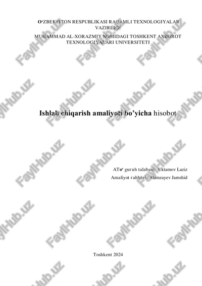 toshkent axborot texnologiyalari universiteti ishlab chiqarish amaliyoti — PDF