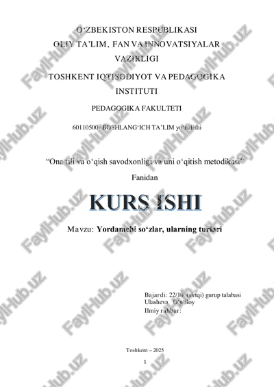 "ona tili va oʻqish savodxonligi va uni oʻqitish metodikasi" — PDF