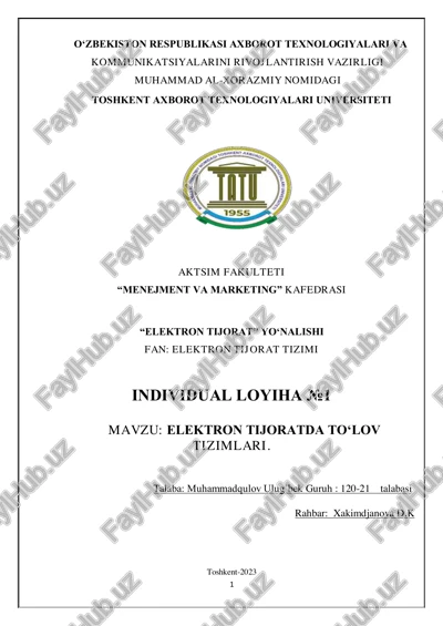 elektron tijoratda to‘lov tizimlari — PDF