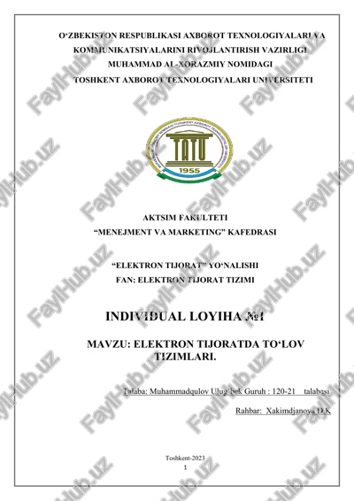 elektron tijoratda to‘lov tizimlari. — DOCX