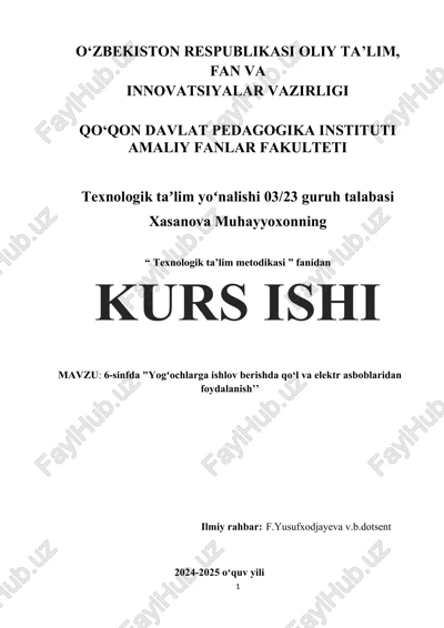 "texnologik ta'lim metodikasi" — DOCX