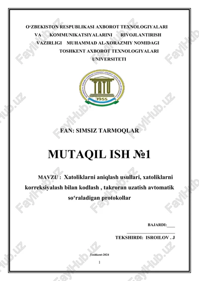 xatoliklarni aniqlash usullari — DOCX
