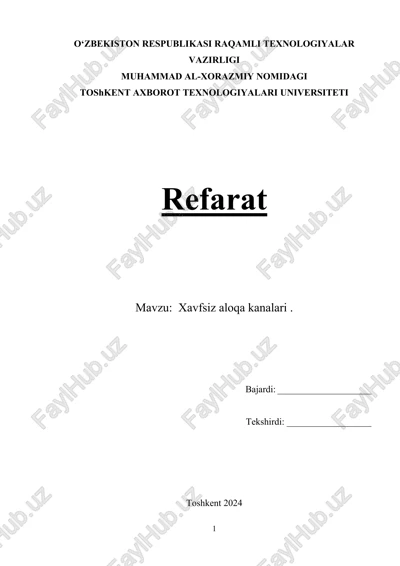 xavfsiz aloqa kanalari — DOCX
