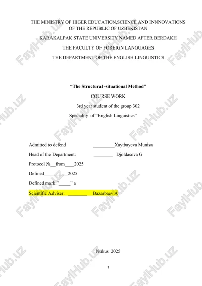 the structural -situational method — DOCX