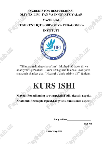 fonetikaning toʻrt aspekti — DOCX