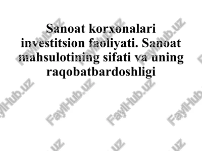 investitsiya tushunchasi — PPTX