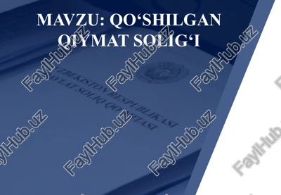qo‘shilgan qiymat solig‘i — PPTX