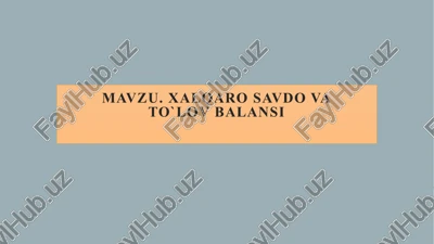 xalqarosavdovato`lovbalansi — PPTX