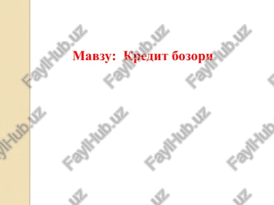 kredit bozori — PPT