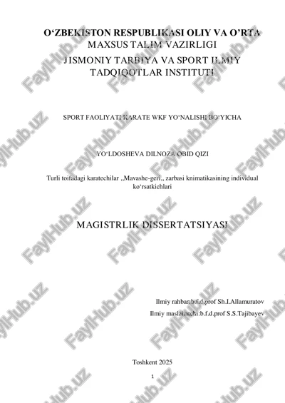 sport faoliyati karate wkf yo‘nalishi bo‘yicha — PDF