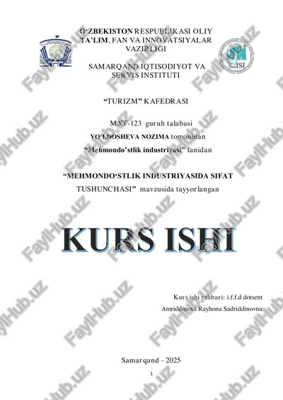 mehmondoʻstlik industriyasida sifat tushunchasi — PDF