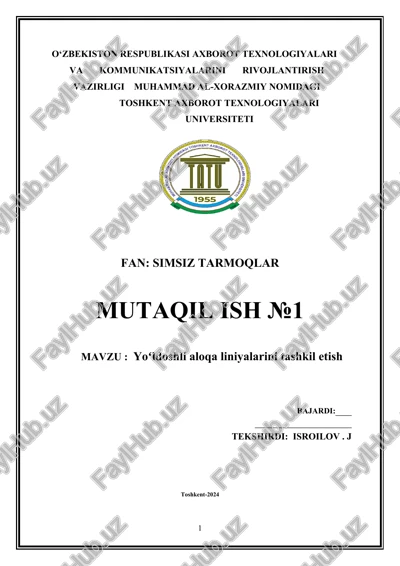 yoʻldoshli aloqa liniyalarini tashkil etish — DOCX