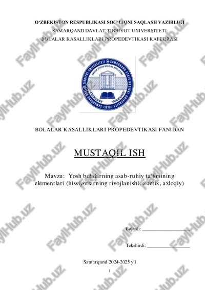 yosh bolalarning asab-ruhiy ta'limi — PDF