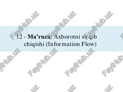ma’ruza: axborotni sirqib chiqishi — PDF