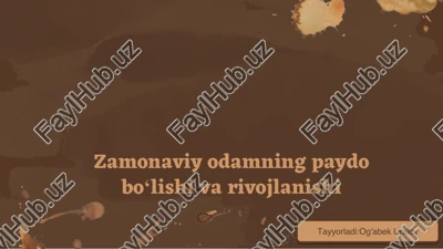 zamonaviy odamning evolyutsiyasi va genetik o'zgarishlar — PDF