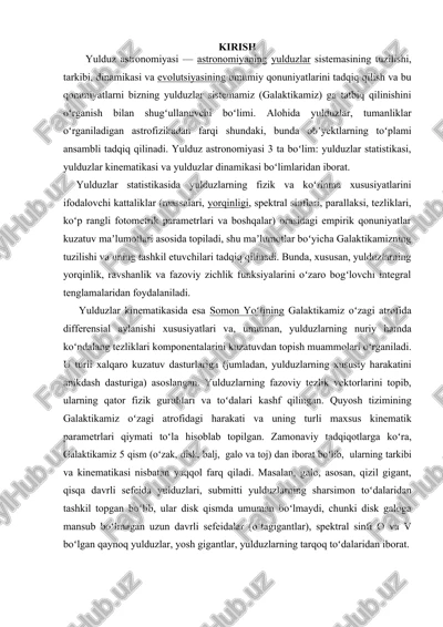yulduz astronomiyasi — DOCX