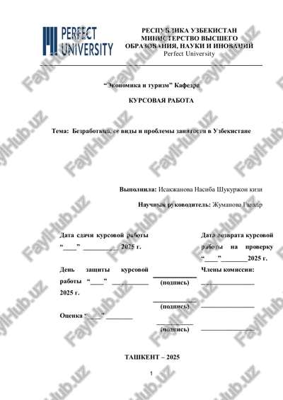 bezrabotitsa, ee vidi i problemi zanyatosti v uzbekistane — PDF