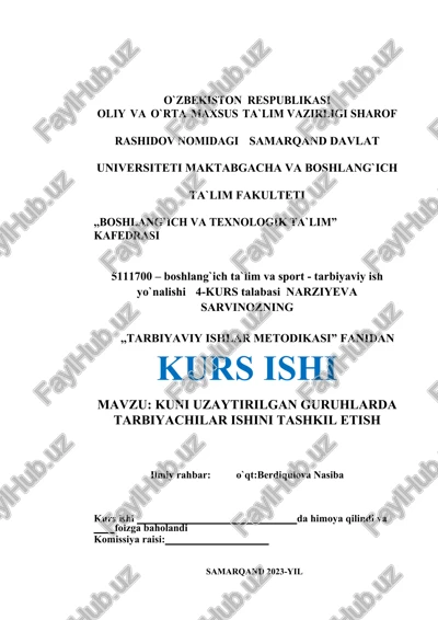 tarbiyaviy ishlar metodikasi — DOCX