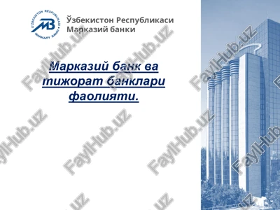 bank tizimidagi asosiy islohotlar — PPTX