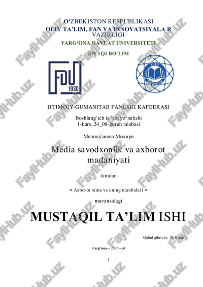 axborot nima va uning manbalari — PDF