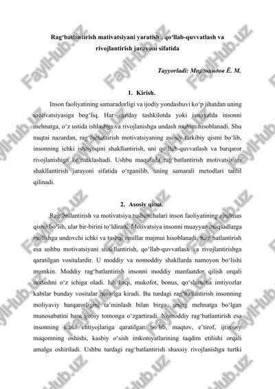 ragʻbatlantirish mativatsiyani yaratish — DOCX