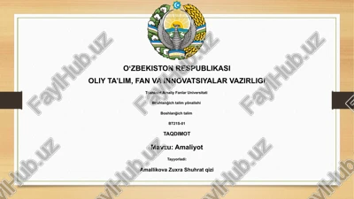 amaliyot: ta'rif va ahamiyat — PPTX